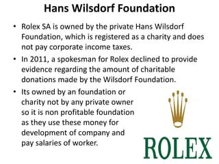 rolex owner charity|Rolex donation request.